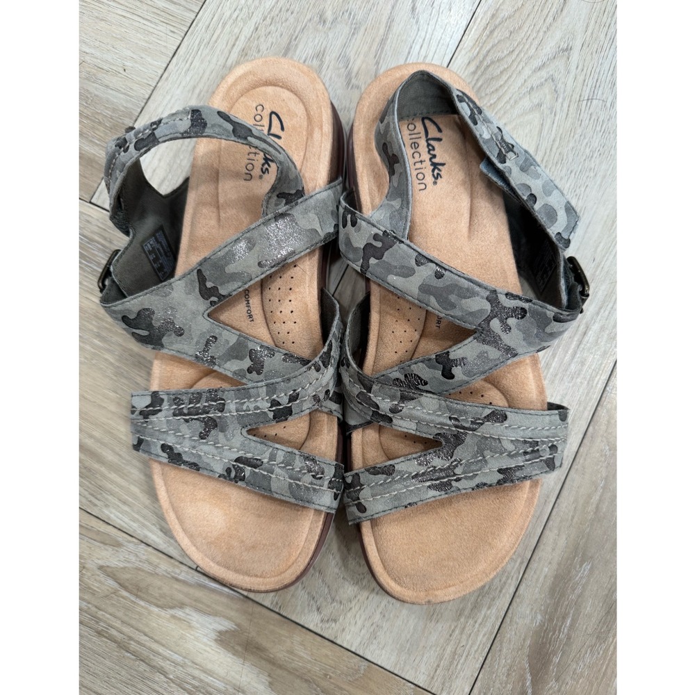 Clarks Collection Camo Metallic Ultimate Comfort Sandals 9.5 261691584 - Picture 1 of 8